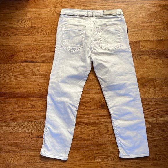 EUC‎ Zadig & Voltaire Stud Jeans Women 26 White Elios Spikes Boyfriend Crop - Picture 2 of 7